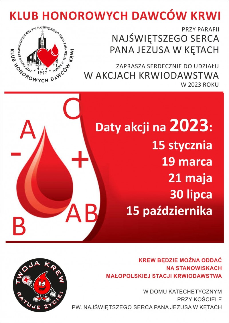Podaruj krew - podziel się życiem! | Akcje Krwiodawstwa 2023